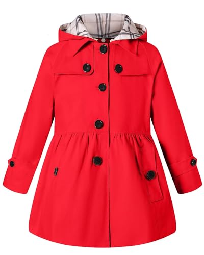 BINPAW Girl's Hooded Trench Coat
