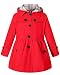 Long Sleeves Vintage Floral Print Chino Cotton Hooded Hoodie Trench Coat Outerwear Windbreaker for Little Girls & Big Girls, Red, Age 5T-6T (5-6 Years) = Tag 130
