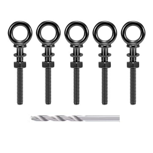 Helffer 5 Pack Eye Bolt, 1/4” x 3