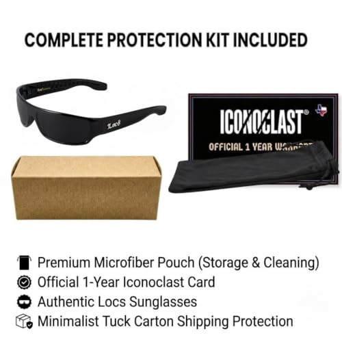 Image of Locs Mad Dog Hardcore Gangster Cholo Narrow Rectangular Sunglasses