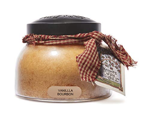 A Cheerful GiverVanilla Bourbon Mama Scented Glass Jar Candle (22oz) with Lid & True to Life Fragrance Made in USA