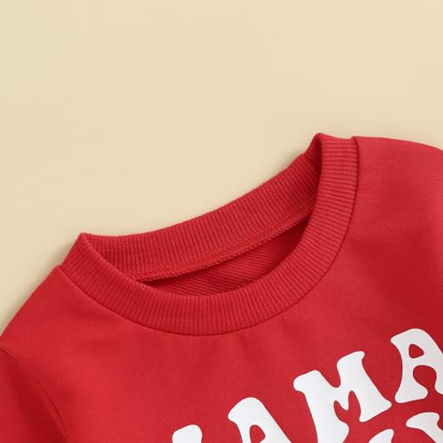 Toddler Baby Boy Valentines St. Patricks Outfits Long Sleeve Letter Print Shirts Crewneck Sweatshirt Jogger Pants3