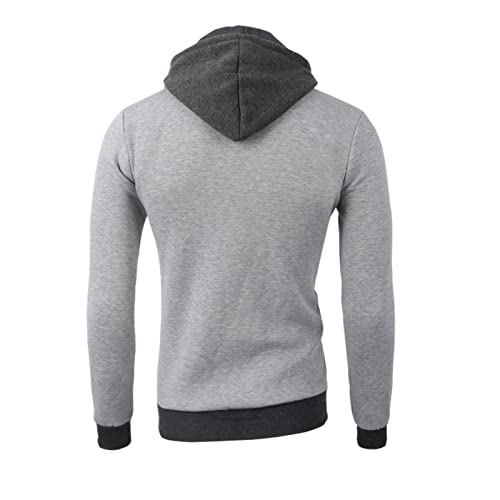 Maiyifu-GJ Men's Double Zipper Turtleneck Fleece Hoodie Lightweight Zip Up Hooded Jacket Long Sleeve Sweatshirt With Pocket3