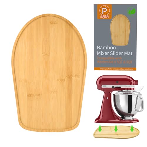 Bamboo Mixer Slider Compatible with Kitchen aid 4.5/5 Quart Tilt-Head Stand Mixer, K45SS Kitchen Attachment Sliding Mat