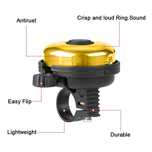 image for Accmor Classic Bike Bell, Aluminum Bicycle Bell, Loud Crisp Clear Soun