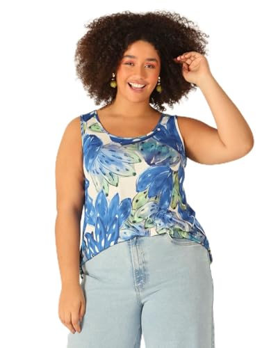 REGATA PLUS SIZE VISCOLYCRA VÁRIAS ESTAMPAS G1 AO G5 MALWEE COR:Azul;TAMANHO:G3