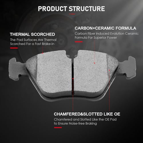 Image of CCIYU D946 Front Ceramic Disc Brake Pads Kit - BMW 330Ci, 330i, 330xi, M3, X3, Z4 4PCS