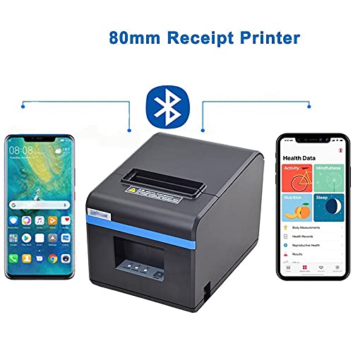 Image of 80mm Thermal Receipt Printer POS Printer USB Bluetooth Ethernet Port with Auto Cutter(306 USB RS232 Port)