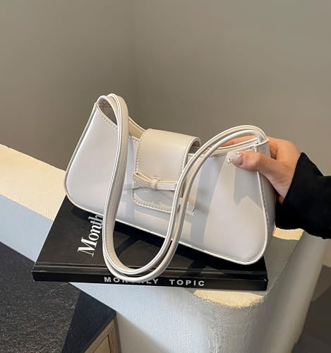 Image of Shoulder Bag for Women, Hobo Handbags Trendy Y2K Purses Patent Leather Clutch Bag Cute Bow Purse