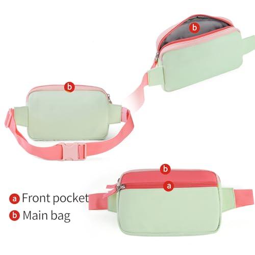 Image of Fanny Pack Birthday Gifts for 7 8 9 10 11 12 13 Year Old Teens Girls Kids, Preppy Cute Trendy Stuff Colorblock Crossbody Bag Adjustable Belt Bags, Dorm Travel Essentials for Girl Fashion