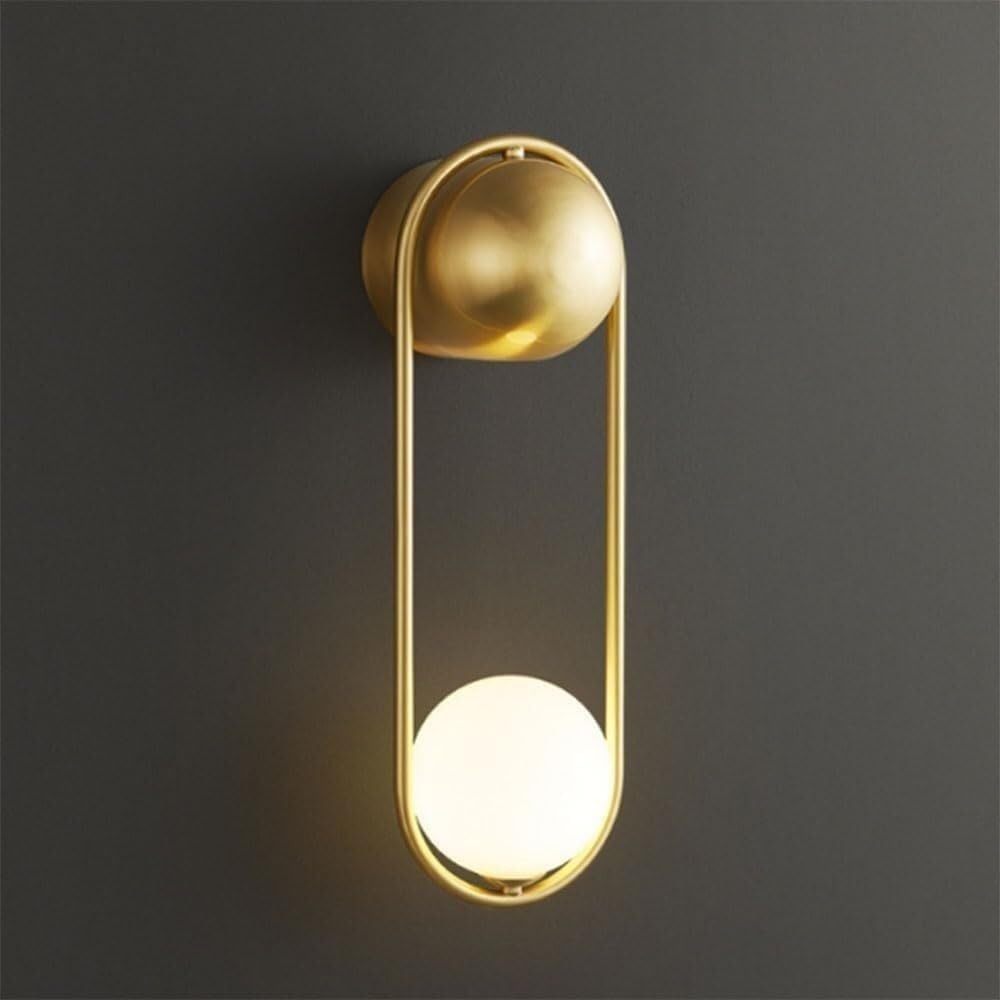 SMCCYYSD Post-Modern G9 Wall Light - Luxury All-Copper & Glass Orb Sconce for Bedroom, Living Room, Corridor Simple Decorative Home Lighting Fixture