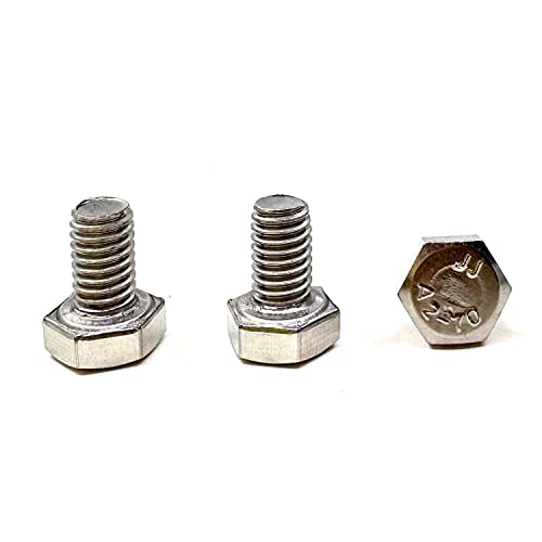 Image of M6 Hex Bolt, M6-1.0 x 10 mm Hex Head Screw Bolts, 304 Stainless Steel, Fully Threaded, Plain Finish, Hex Tap Bolts 25 PCS (M6x10mm)