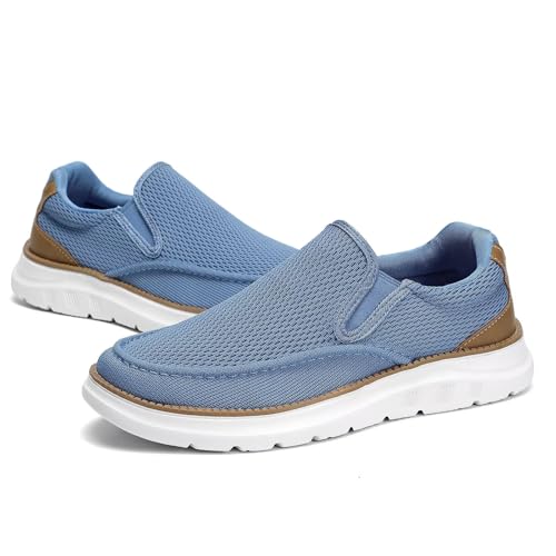 Image of Mens Boat Shoes Casual Loafers Slip On Walking Dress Sneakers Mesh Business Oxfords Work Lightweight Soft Sole