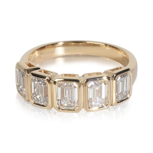 myGemma, Band Ring, Yellow Gold, Lab Created Diamond, 7 US