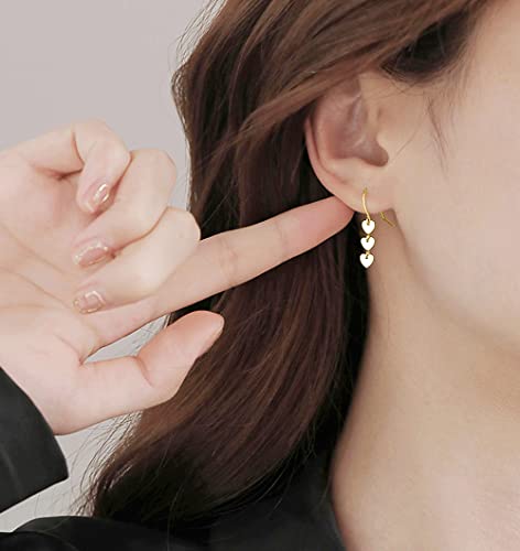 Reffeer Solid 925 Sterling Silver Love Heart Drop Earrings for Women Teens Sweet Heart Dangle Earrings Hook Earrings2