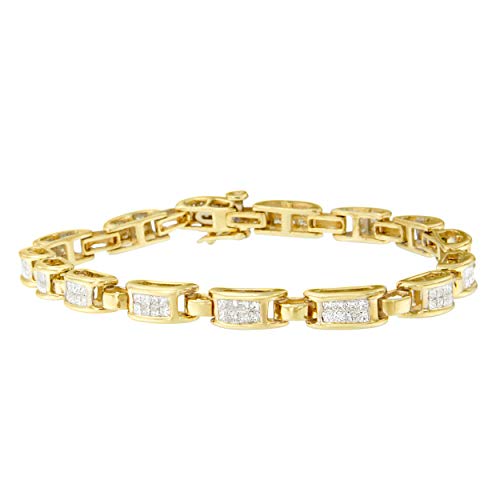 Original Classics 14K Yellow Gold Princess-Cut Diamond Links of Love Bracelet (2.00 cttw, H-I Color, SI2-I1 Clarity)