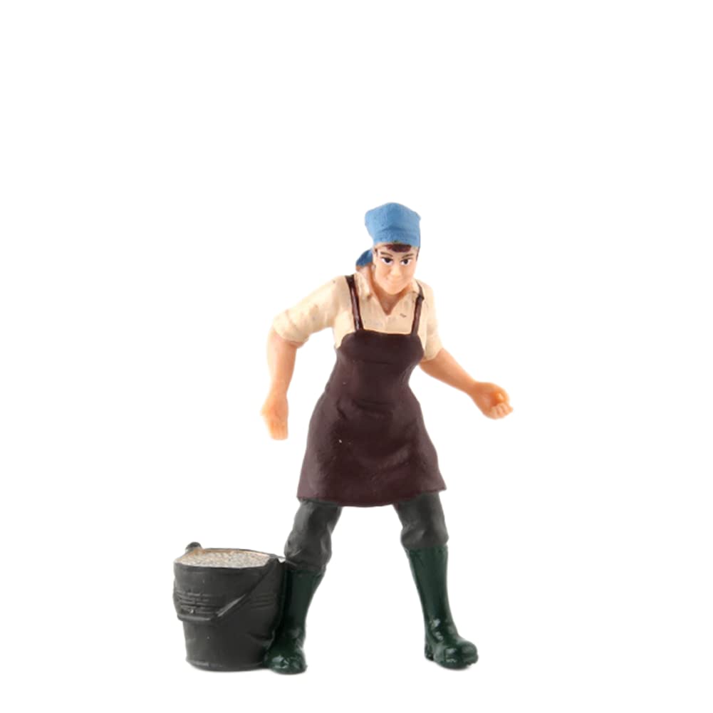 DAZZLEEX Model People Model Trains Farmer Shepherd Painted Figures Simulation Farm Standing People Sand Table Decorations Milkman