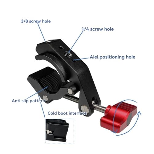 Pince universelle multifonctionnelle avec trou de vis 1/4 pour trepied