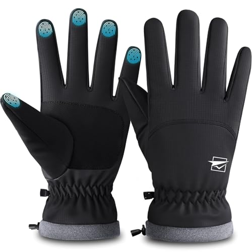 Cevapro Winterhandschuhe Herren Damen Thermo Handschuhe Wasserdicht Winddicht mit Touchscreenhandschuhe Extra Dickem Fleece Für Snowboard Ski rutschfeste Wandern (-25°C), Schwarz, XL