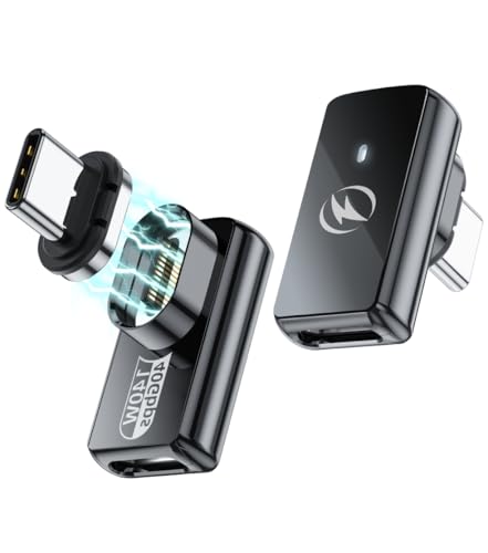 Adaptateur magnétique USB C coudé transfert de données 40 Gbit/s et flux vidéo 8K