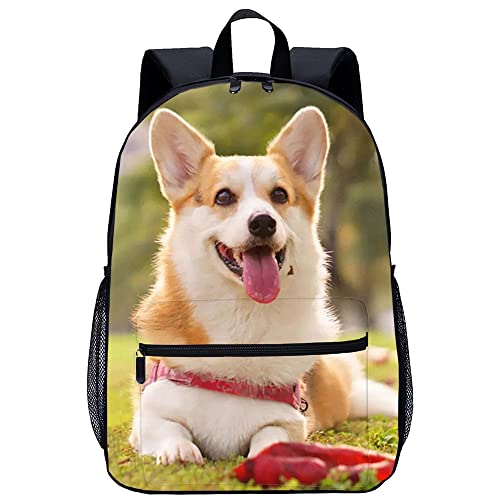 Sac à dos imprimé en 3D motif chien animal avec grand compartiment de 45cm de hauteur