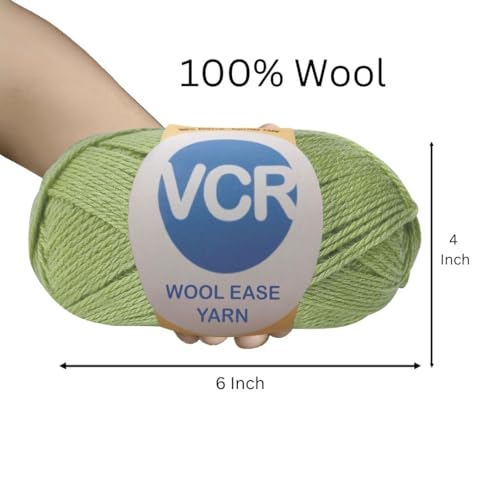 Image of VCR Dusty Green Wool Ease Yarn, 100 Grams Hank, 260 Meters Length, 100% Wool Ball for Crochet and Knitting, Suitable for Mufflers, Scarves & cowls Pack of 1
