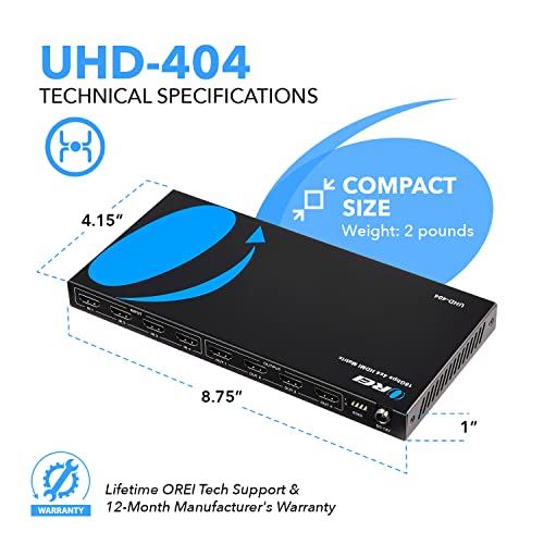 Matriz HDMI 4x4 OREI para sistemas de cine en casa avanzados y multihabitación 5