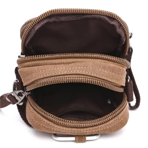 Small Casual Shoulder Bag, Canvas, Multi Pocket, Men Vintage Crossbody Bag, Lightweight, for Work Business Office Travel3