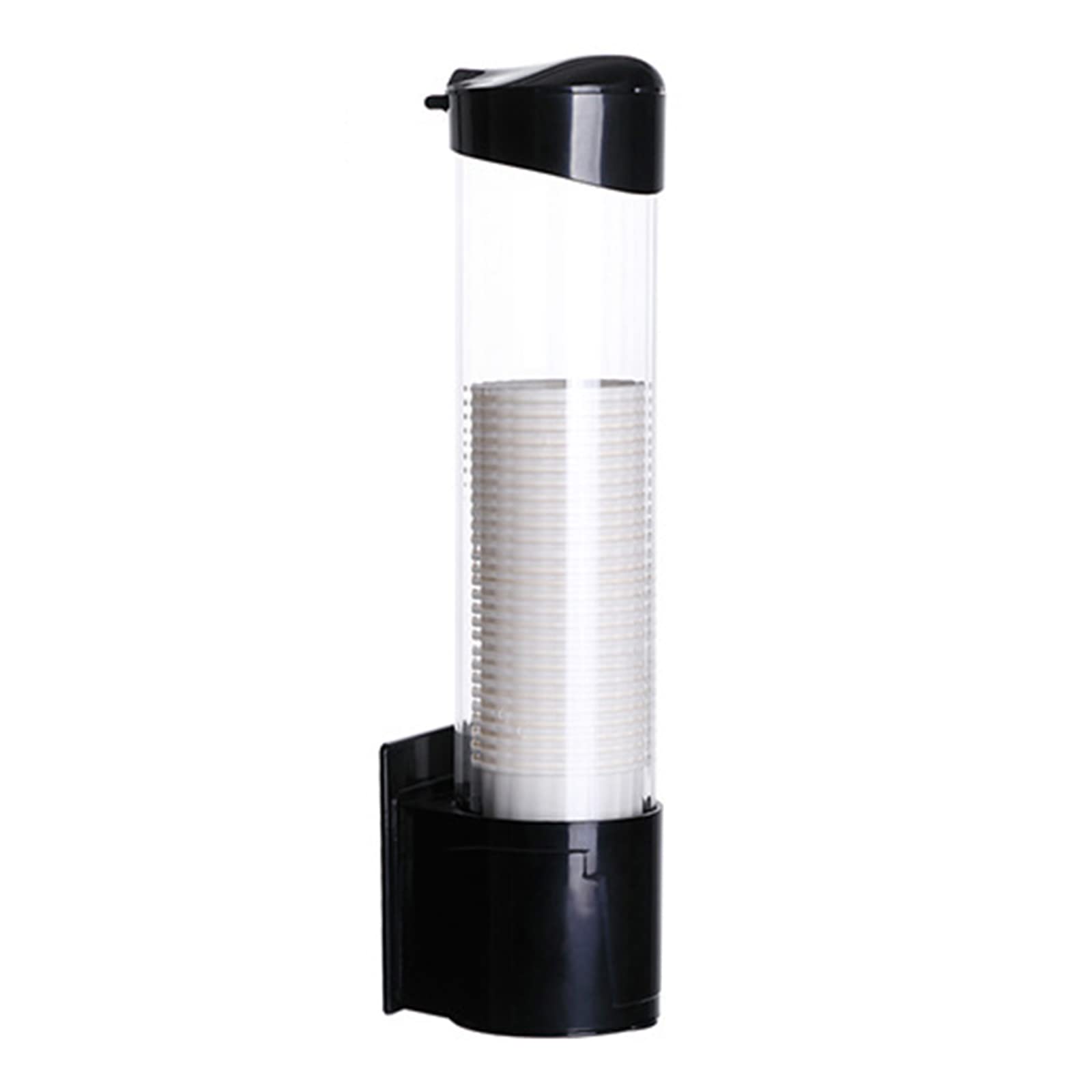 kyaoayo Becherspender, Wandmontierter Einwegbecher-Spender aus Hochwertigem, 80 Stück Pappbecher Kapazität Spender, Staubdicht Design, für Plastikbecher und Papierbecher (Schwarz)