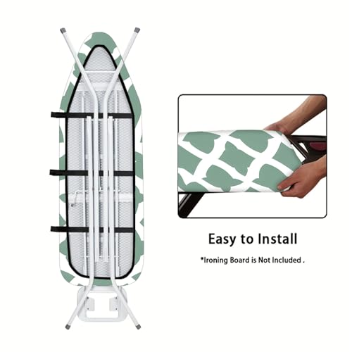 Image of Nuxovilar Green Geometric Ironing Board Cover 15x54 Inches Polyester