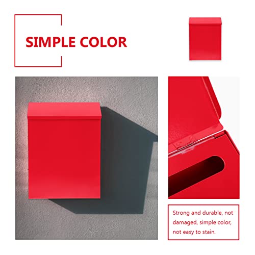 Happyyami Home Decor Wall Mount Locking Mailbox Metal Suggestion Box Key Drop Box Collection Box Donation Box Ballot Box Business Parcel Box Package Case For Rural Home Office Decor #TOP5