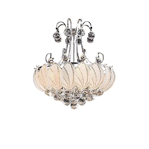 Suspension E14 6-lumières en cristal et plafonnier moderne salon grand format