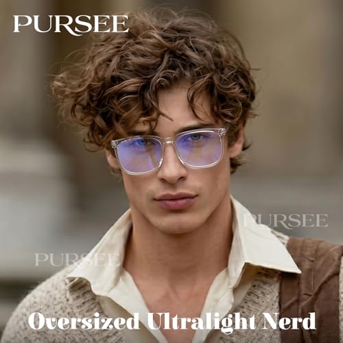 Image of TR90 Oversized Blue Light Blocking Glasses Men Women Ultralight Nerd Square Computer Games Black Large Eyewear