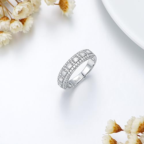 Molioaki 1.58 carats Princess Cut Wedding bands for women Moissanite wedding bands Platinum Plated Silver womens Wedding Rings2