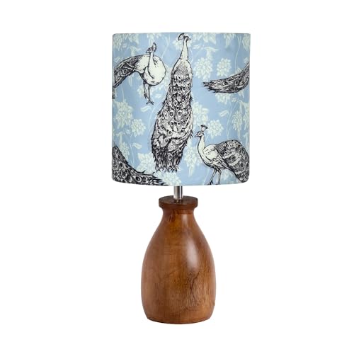 Image of Homesake Dovel Pot Modern Table Lamp, Wooden Base Modern Fabric Lampshade for Home Office Cafe Restaurant, Dovel Pot, Rabbit (PFL)