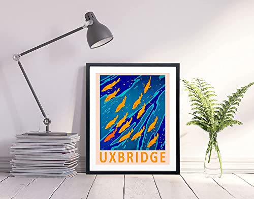 Affiche de pêche Uxbridge Fish décoration murale vintage 40x50 cm - 6