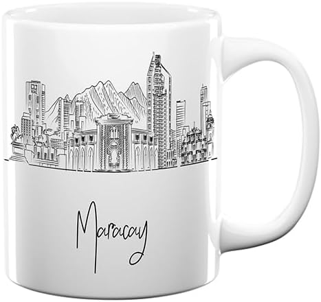 Miniatura 10 de TJ Originals - Taza de café Santiago Chile, regalo de taza de café de recuerdo de viaje turístico, taza de cerámica negra Skyline de 11 oz, taza