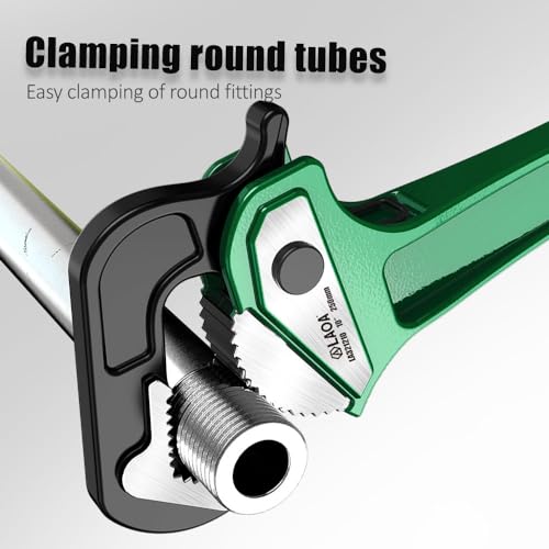 LAOA Rapid Pipe Pliers,Heavy Duty alloy steel Straight Pipe Wrench,Multifunction Three-Sided Toothed Pipe Wrench for Building Worker,Heavy Industry,Car Repairing, Household Assemble,14-inch - Image 4