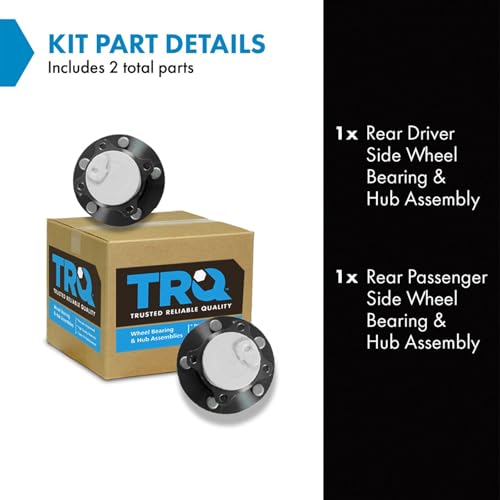 Image of TRQ Rear Left and Right Wheel Bearing and Hub Assembly Set 2 Piece