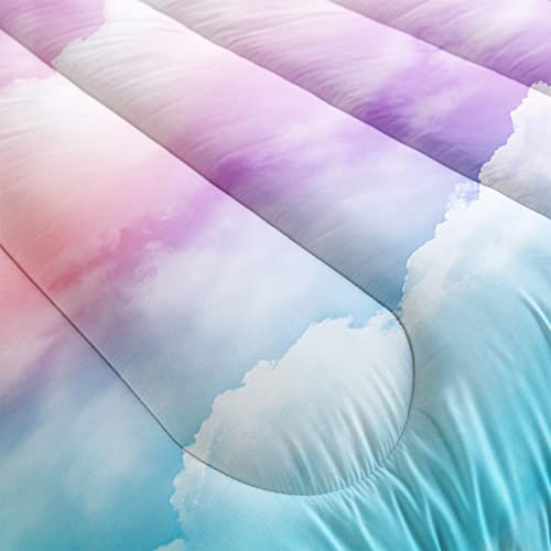 Bailipromise Bedding Comforter Set,Pink Blue Cloud Sky 3D Digital Printing Comforter Bedding Set For Boys Girls With 1 Comforter And 2 Pillowcases All Season (Cloud Queen) , Queen 90X90Inches #TOP4