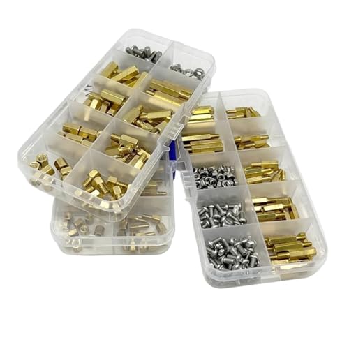 Compatible con cabeza hexagonal Pilar de cobre latón separador espaciador tornillo tuerca roscada macho hembra placa circuito PCB M2.5 M3 M4(120pcs M4)