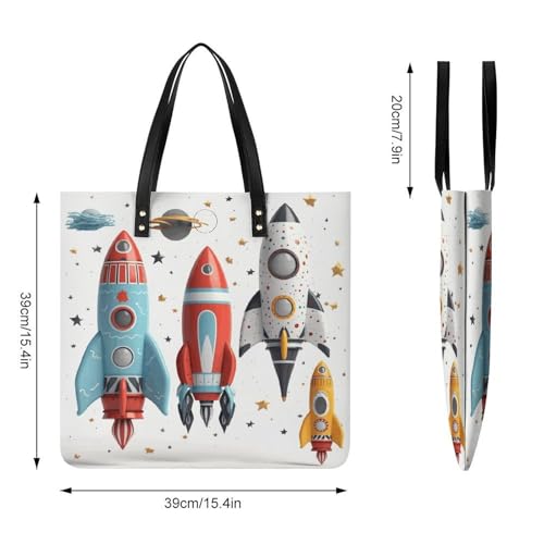 Green Leaves And Boat Work Tote Bag for Women Leather Shoulder Bag with Magnetic Buckle Purse And Handbags2