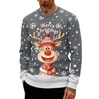 Générique Pull De Noel Homme Pull De Noel Femme Moche Cadeau NoëL Pulls Homme pull'd Tricot pour NoëL Sweater Moche Noel DéContracté Pulls pour Noël Doux Manches Longues Pullover (2-Grey, XXL)