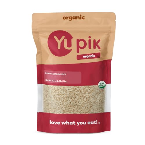 Yupik Organic Arborio Rice, 2.2 lb (35.2 oz), Gluten-Free, Vegan, Non-GMO, USDA Certified, Perfect for Creamy Risottos, Hearty Side Dishes & Salads