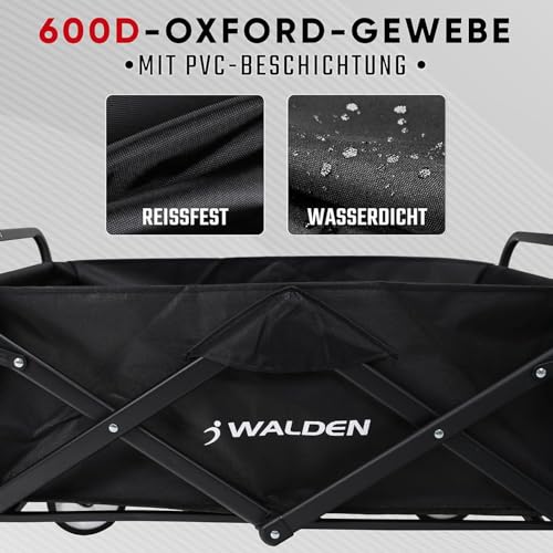 Klappbarer zusammenklappbarer Bollerwagen, Strandkarren mit großer Kapazität, Stabiler klappbarer Bollerwagen tragbar, zusammenklappbarer Wagen für Sport, Einkauf, Camping – Bild 8