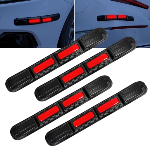 NHHEO 4Pcs Car Bumper Guard Strip, Universal Front Rear Bumper Protector Anti-Collision Anti-Scratch for Cars SUV Pickup Truck(Red)