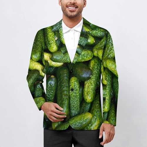 Cucumbers Classic Suits Blazer for Men Business Tuxedo Jacket Sport Coat Two Buttons2