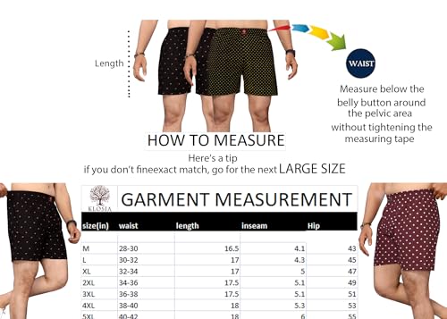 Image of Nermosa Pure Cotton Comfortable & Breathable Printed Regular Shorts /Boxer for Men, Pack of 3