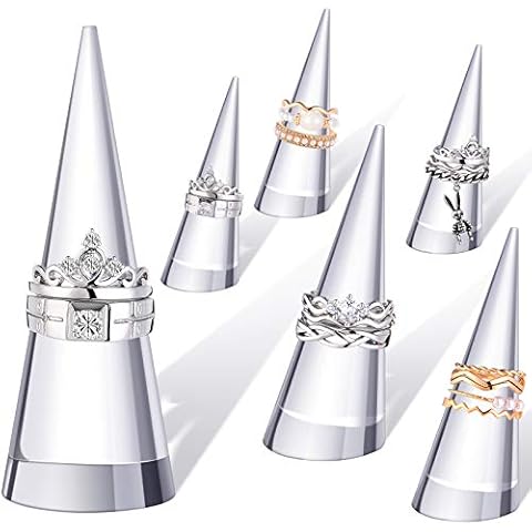 Clear Acrylic Crystal Ring Holder Display Stand Cover