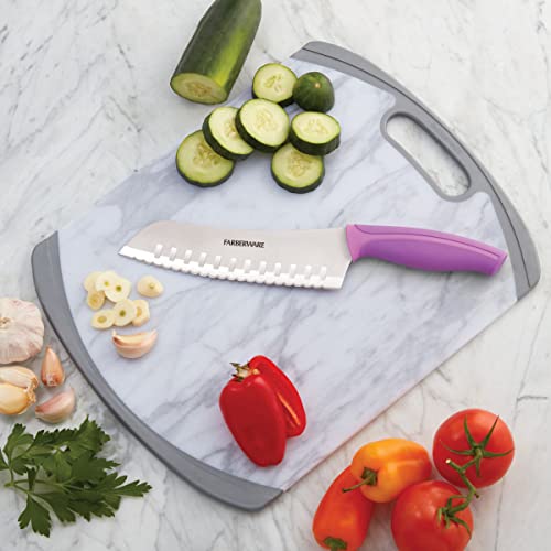 Farberware Precise Slice Serrated Santoku Knife, 7 Inch, Purple - image 6